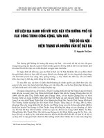 DỮ LIỆU ĐỊA DANH ĐỐI VỚI VIỆC ĐẶT TÊN ĐƯỜNG PHỐ VÀ CÁC CÔNG TRÌNH CÔNG CỘNG, VĂN HÓA Ở THỦ ĐÔ HÀ NỘI - HIỆN TRẠNG VÀ NHỮNG VẤN ĐỀ ĐẶT RA