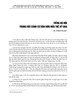 TIẾNG HÀ NỘI TRONG BỐI CẢNH CƯ DÂN HƠN NỬA THẾ KỶ QUA