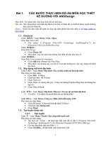 Bài 1.CÁC BƯỚC THỰC HIỆN ĐỒ ÁN MÔN HỌC THIẾT KẾ ĐƯỜNG VỚI ANDDesign