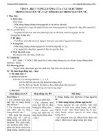 Giáo án Hóa học lớp 10 - Tiết 10 - Bài 7 NĂNG LƯỢNG CỦA CÁC ELECTRON TRONG NGUYÊN TỬ. CẤU HÌNH ELECTRON NGUYÊN TỬ.