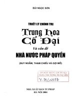 Triết lý chính trị Trung Hoa cổ đại và vấn đề nhà nước pháp quyền
