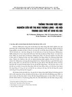 THÔNG TIN KHU VỰC HỌC NGHIÊN CỨU ĐÔ THỊ HÓA THĂNG LONG - HÀ NỘI TRONG CÁC THẾ KỶ XVIII VÀ XIX