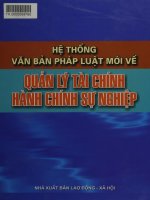 Hệ thống văn bản pháp luật mới về quản lý tài chính hành chính sự nghiệp