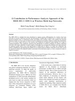 A Contribution to Performance Analysis Approach of the IEEE 802.11 EDCA in Wireless Multi-hop Networks