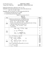 Giáo án Hóa học lớp 10 - KIỂM TRA 15 PHÚT MÔN HÓA 10 NÂNG CAO TIẾT 28