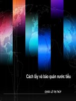 cách lấy và bảo quản nước tiểu