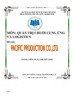 TIỂU LUẬN MÔN QUẢN TRỊ CHUỖI CUNG ỨNG VÀ LOGISTICS ĐỀ TÀI PACIFIC PRODUCTION CO.,LTD