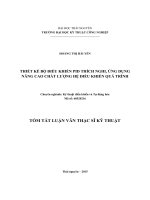 tóm tắt luận văn thạc sĩ THIẾT KẾ BỘ ĐIỀU KHIỂN PID THÍCH NGHI, ỨNG DỤNG NÂNG CAO CHẤT LƯỢNG HỆ ĐIỀU KHIỂN QUÁ TRÌNH