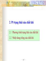 Bài giảng Kỹ thuật nhiệt - Chương 1.2 Phương trình trạng thái của chất khí - TS. Hà Anh Tùng (ĐH Bách khoa TP.HCM)