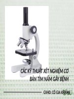 CÁC kỹ THUẬT xét NGHIỆM cơ bản tìm nấm gây BỆNH