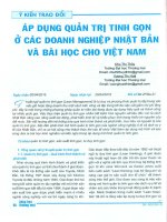 Áp dụng quản trị tinh gọn ở các doanh nghiệp Nhật Bản và bài học cho Việt Nam