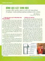 Bình lọc cát sinh học cung cấp nước sạch cho hộ gia đình ở nông thôn Đồng bằng sông Cửu Long