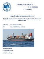 Quy tắc bảo hiểm hàng hóa xuất nhập khẩu tại các Công ty bảo hiểm Việt Nam