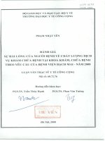 Đánh giá sự hài lòng của người bệnh về chất lượng dịch vụ khám chữa bệnh tại khoa khám, chữa bệnh theo yêu cầu của bệnh viện Bạch Mai-năm 2008