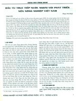 Đầu tư trực tiếp nước ngoài với phát triển nền nông nghiệp Việt Nam