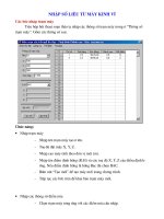 NHẬP SỐ LIỆU TỪ MÁY KINH VĨ