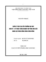 Quản lý đào tạo của trường đại học kinh tế   kỹ thuật công nghiệp đáp ứng nhu cầu nhân lực vùng đồng bằng sông hồng (TT)