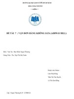 VẬN ĐƠN HÀNG KHÔNG IATA (AIRWAY BILL)