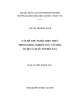 toàn văn LUẬN án TIẾN sĩ NGỮ văn vấn đề chủ nghĩa hiện thực trong khoa nghiên cứu văn học ở việt nam từ 1975 đến nay