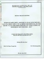 Đánh giá kiến thức, thái độ và tỉ lệ tuân thủ rửa tay của nhân viên y tế tại Bệnh viện Đống Đa, Hà Nội trước và sau khi triển khai dự án Tăng cường vệ sinh bệnh viện năm 2010-2011