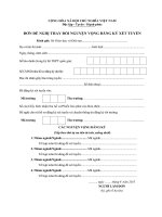 Đơn đề nghị thay đổi nguyện vọng đăng ký xét tuyển