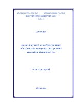 quản lý nợ thuế và cưỡng chế thuế đối với doanh nghiệp tại chi cụ thuế kim thành tỉnh hải dương