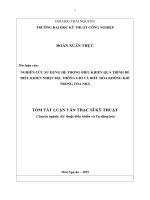 NGHIÊN CỨU SỬ DỤNG HỆ THỐNG ĐIỀU KHIỂN QUÁ TRÌNH ĐỂ ĐIỀU KHIỂN NHIỆT ĐỘ, THÔNG GIÓ VÀ ĐIỀU HÒA KHÔNG KHÍ TRONG TÒA NHÀ
