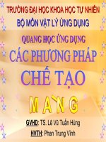 Vật lý màng mỏng -Các phương pháp chế tạo màng