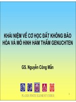 Bài giảng khái niệm về cơ học đất không bão hòa và mô hình hàm thấm genuchten   GS  nguyễn công mẫn