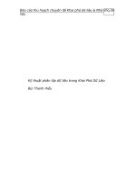 Báo cáo thu hoạch chuyên đề Khai phá dữ liệu & Nhà kho dữ liệu