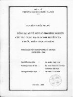 Tổng quan về một số mô hình nghiên cứu tác dụng hạ glucose huyết của thuốc trên thực nghiệm