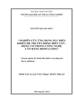 “NGHIÊN cứu ỨNG DỤNG PLC điều KHIỂN hệ TRUYỀN ĐỘNG BIẾN tần   ĐỘNG cơ TRONG CÔNG NGHỆ 