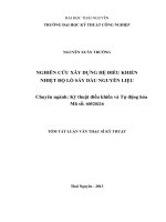 NGHIÊN cứu xây DỰNG hệ điều KHIỂN NHIỆT độ lò sấy dầu NGUYÊN LIỆU 