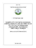 Nghiên cứu tác dụng giảm đau, chống viêm của tec 01 chiết xuất từ cây xạ can (belamcanda chinensis (l) DC , họ iridaceae) trên thực nghiệm