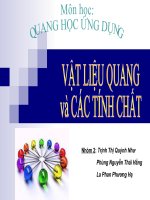 Quang học ứng dụng - Vật liệu quang và các tính chất
