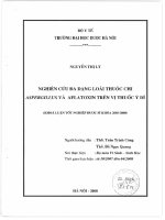 Nghiên cứu đa dạng loài thuộc chi aspergillus và aflatoxin trên vị thuốc ý dĩ