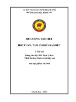 Đề cương chi tiết học phần: Tâm lý học giáo dục