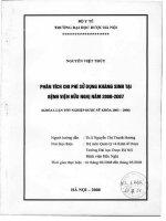 Phân tích chi phí sử dụng kháng sinh tại bệnh viện hữu nghị năm 2006 2007
