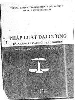 PHÁP LUẬT ĐẠI CƯƠNG, BÀI GIẢNG VÀ CÂU HỎI TRẮC NGHIỆM