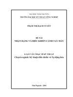 NHẬN DẠNG và điều KHIỂN CÁNH TAY máy 