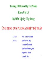 Plasma phóng điện khí - Ứng dụng của plasma nhiệt độ thấp 3