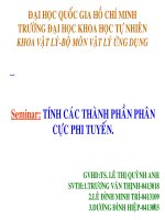 Quang phi tuyến - Tính các thành phần phân cực phi tuyến