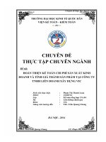 Hoàn thiện kế toán chi phí sản xuất kinh doanh và tính giá thành sản phẩm tại Công ty TNHH Liên doanh Xây dựng VIC