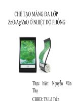 Vật lý màng mỏng -Chế tạo màng ZnO-Ag-ZnO ở nhiệt độ phòng