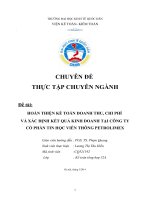 Giải pháp nhằm hoàn thiện kế toán doanh thu, chi phí và xác định kết quả kinh doanh tại Công ty Cổ phần Tin học Viễn thông Petrolimex