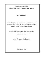 THIẾT kế hệ THỐNG điều KHIỂN NHIỆT độ lò NUNG CHO NHÀ máy cán THÉP THÁI NGUYÊN TRÊN nền SIMTAC s7 300 và PHẦN mềm WINCC 
