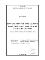 Bước đầu phân tích đánh gía nhóm thuốc nước ngoài được đăng ký lưu hành ở việt nam