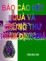 Báo cáo kết quả chứng thư thẩm định giá