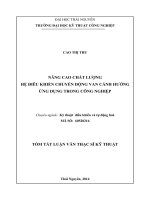 nâng cao chất lượng hệ điêu KHIỂN CHUYỂN ĐỘNG VAN CÁNH HƯỚNG ứng dụng trong công nghiệp 