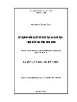 Luận văn ths  luật áp dụng pháp luật về giáo dục và đào tạo   thực tiễn tại tỉnh nam định
